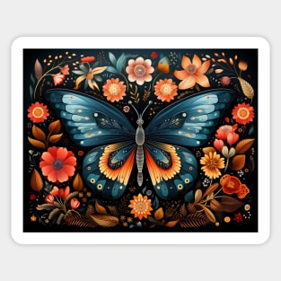 Cottagecore Aesthetic Butterfly Flowers Sticker